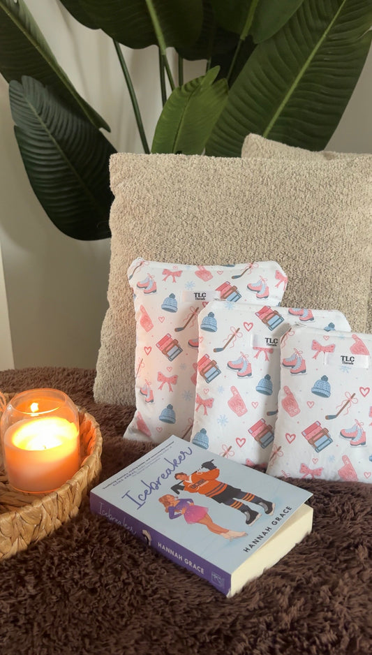 Ice Hockey Romance paperback sleeve - ‘Pucks & Plot Twists’