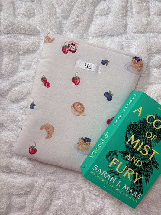 Paper back Book Sleeve – “Pastry & Pages” (Large – Paperback books)